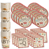 Baby-Q Baby Shower Party Supplies Set Plates Napkins Cups Tableware Kit ...