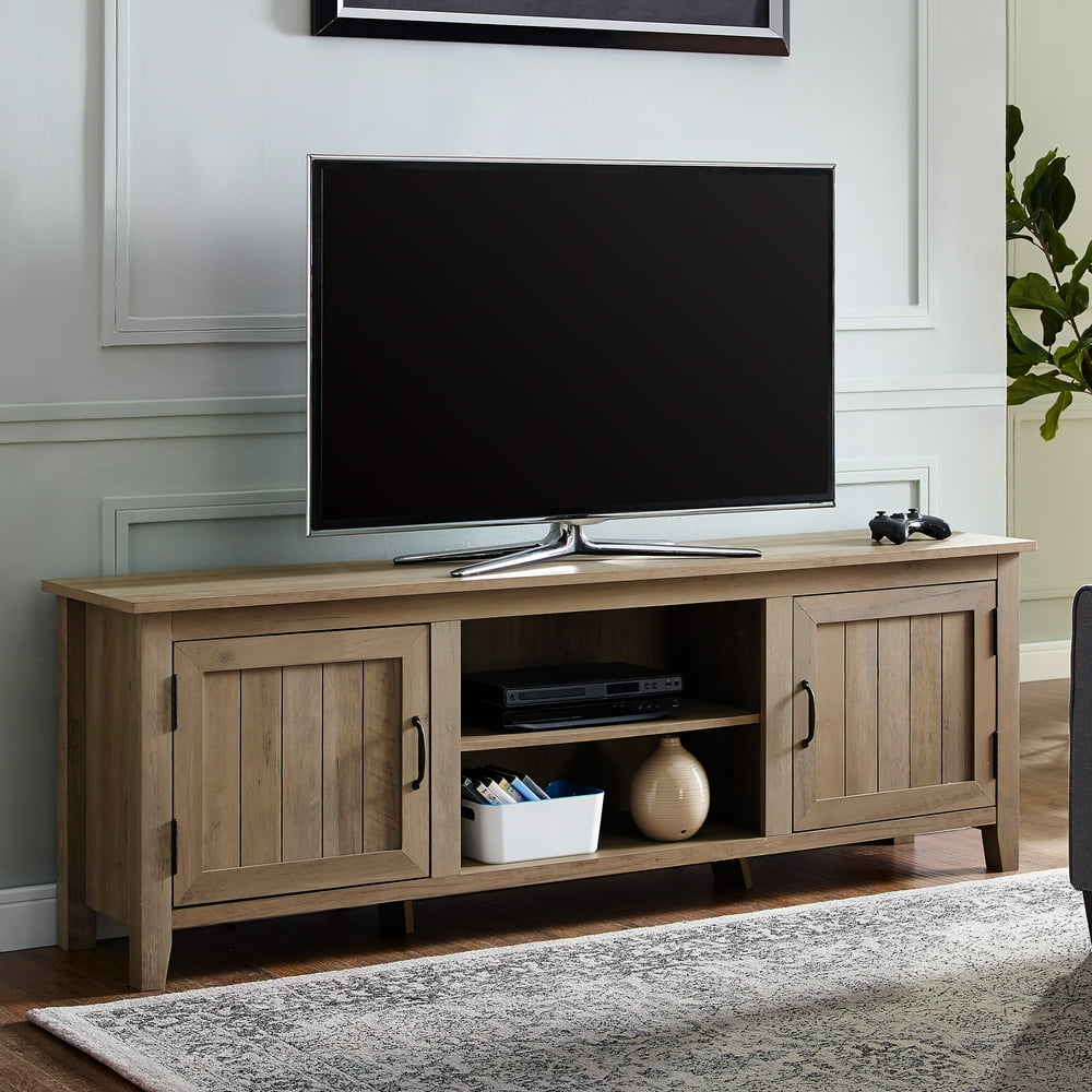 Manor Park Farmhouse TV Stand for TVs up to 80", Reclaimed Barnwood