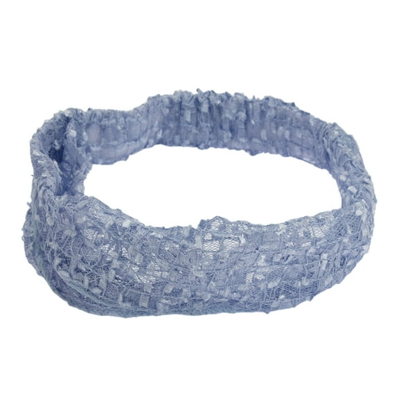 Unique Bargains 1 Pc Headband Lace Wide Webbing Hairband for Women Sky Blue