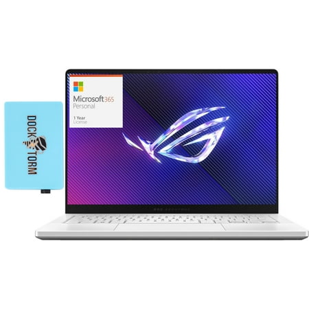 ASUS ROG Zephyrus G14 Gaming Laptop (AMD Ryzen 9 8945HS 8-Core, 14.0in 120 Hz 2.8K (2880x1800), GeForce RTX 4070, 32GB LPDDR5X 6400MHz RAM, Win 11 Pro) with Microsoft 365 Personal , Dockztorm Hub