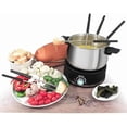 thumbnail image 3 of Juego de fondue eléctrica Swissmar Arolla de acero inoxidable de 10 piezas: ideal para queso, caramelo, chocolate, aceite, caldo y más. Ideal para bodas y inauguraciones. Capacidad: 2 l., 3 of 4