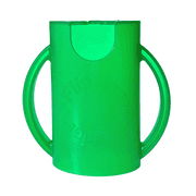 Squeeze Proof Flipping Holder ORIGINAL (without lid) for Food Pouches & Juice Boxes (Green) - Multipurpose Design - Prevent Messes & Support Self-Feeding - Handles for Easy Grasping