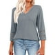 thumbnail image 3 of Camisetas para mujer,Camiseta estampada de manga 3/4 para mujer, blusa informal de cuello redondo, mezcla de poliéster y elastano, túnica holgada para usar en casa, sopatenor, 3 of 9