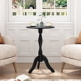 thumbnail image 4 of HLR Round Small End Table Set of 2, Wooden Pedestal Side Coffee Table, 2pcs Vintage Accent Nightstand for Living Room, Bedroom, Entryway, Black, 4 of 7