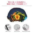 thumbnail image 3 of Kdxio Playful Colorful Dragons Flowers Print Shower Cap for Women,Elastic and Reusable,Double Waterproof Layers Bathing Hat, 3 of 6