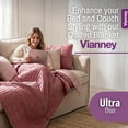 thumbnail image 4 of Vianney Twin Size Comforter - Reversible Lightweight Quilt Blanket 71x93 inches - Soft Blush Pink and Pale Pink Design - Year-Round Cozy Bedding, 4 of 7