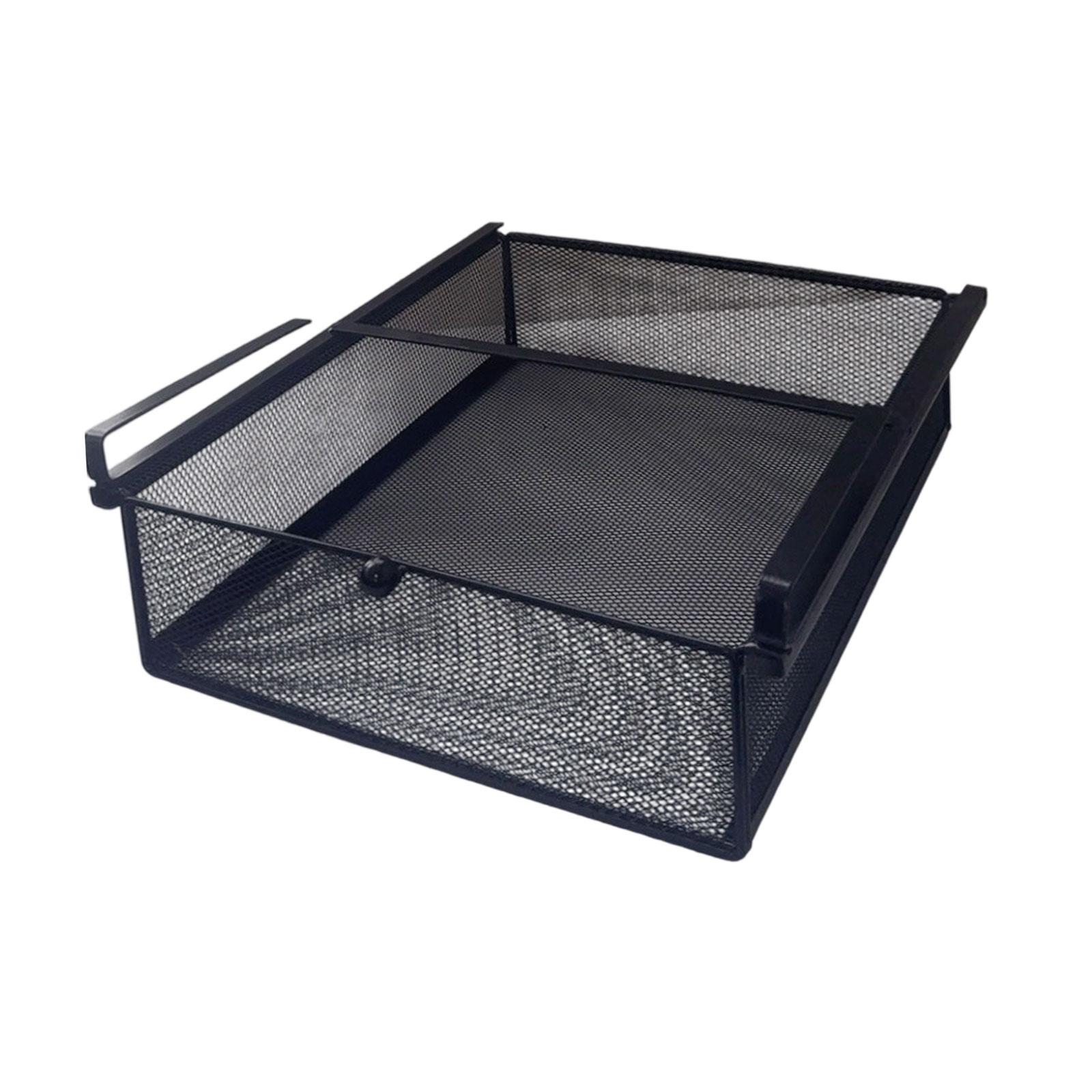 Kuntesetty Hanging Pullout Drawer Basket Slide in Basket Organizer for Home Pantry Dorm black Widen
