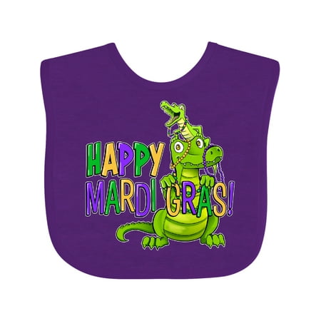 

Inktastic Happy Mardi Gras Big and Little Alligators with Beads Gift Baby Boy or Baby Girl Bib