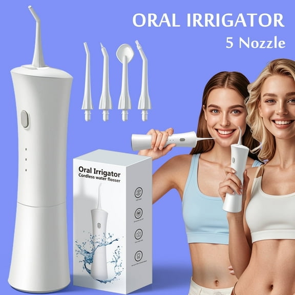 Power Water Dental Flossers for Teeth, Oral irrigators with 3 Modes and 5 Jet Tips for Cleaning, Oral Care Appliance Unique Shape and Comfortable grip, for Braces, Travel and Home Use