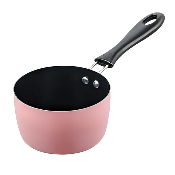 ACDANC Pink Nonstick Mini Saucepan - 0.5QT Butter Warmer with Dual Spouts,Ergonomic Handle for Milk Heating&Chocolate Melting,Small Cooking Pot for Kitchen,Breakfast&Coffee