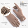 thumbnail image 3 of BadPiggies Women's Winter Warm Gloves with Sensitive Touch Screen Texting Fingers Fleece Lined Windproof Driving Gloves (Khaki), 3 of 7