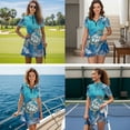 thumbnail image 3 of Uorisanigo Blue Turtle Couple Matching Outfit Men's 1/4 Zip Short Sleeve Golf Shirt Casual Sport and Womens Golf Dress with Shorts with Pockets Short Sleeve Quick Dry Summer Clothes, 3 of 8