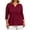 Wine, variant on GERsome Plus Size 3/4 Sleeve T-Shirts for Women V-Neck Loose Fit Casual Trendy Blouses Red L