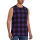 thumbnail image 2 of Fotbe Purple Black Plaid Men's Camiseta sin Mangas Estampada para Hombres, Playera Casual para Gimnasio, Entrenamiento, Playa-Small, 2 of 7