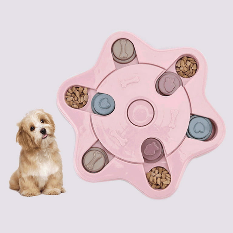 Papaba Dog Feeding Toy,Pet Dog Puppy Hexagon Paw Round Feeder Feeding  Training Interactive Puzzle Toy 
