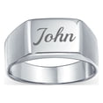 thumbnail image 4 of Bling Jewelry Womens Mens Silver Ring:  Wide Rectangle Monogram Signet .925 Sterling Silver, 4 of 7