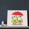 thumbnail image 3 of Gukieu Avocado Lovers Wearing Umbrella Print Canvas Decorative Hanging Painting, Waterproof Art Wall Decoration with Frame, Suitable for Living Room, Bedroom, 3 of 6