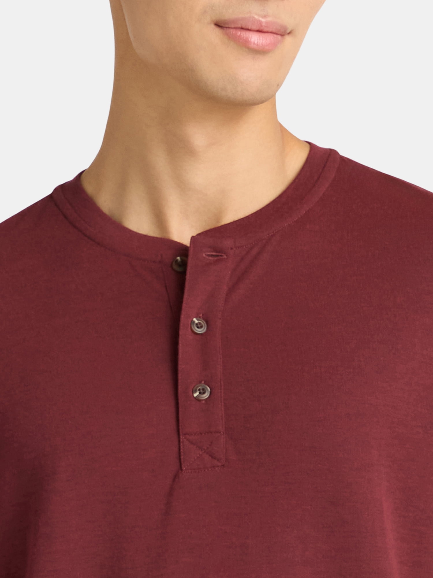 George Men's& Big Men's Double Knit Henley, Sizes S-3XL