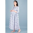 thumbnail image 2 of DWEEP SARA White & Blue Block Printed Maternity Dress, XL/42, 2 of 5