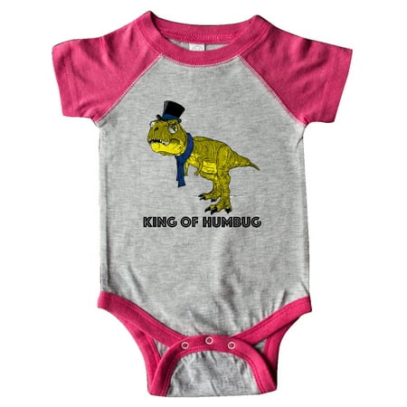 

Inktastic King of Humbug Green Tyrannosaurus Rex in Top Hat and Scarf Gift Baby Boy or Baby Girl Bodysuit