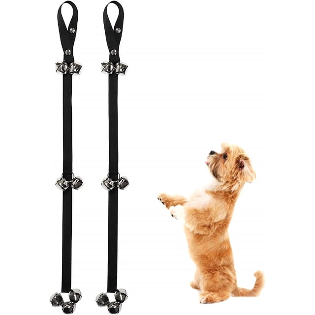 Juego de 2 campanas para perros, timbre para puerta para perros, campanas de entrenamiento para perros, cuerda de nailon ajustable para entrenamiento en casa, timbre para puerta para perros