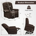 thumbnail image 3 of Costway Power Lift Recliner Chair Sofa for Elderly w/ Side Pocket & Remote Control Brown, 3 of 10