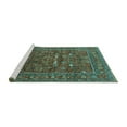 thumbnail image 2 of Ahgly Company Machine Washable Indoor Rectangle Oriental Turquoise Blue Industrial Area Rugs, 3' x 5', 2 of 4