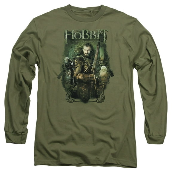 Hobbit Thorin And Company Long Sleeve Adult 18/1 T-Shirt -Military Green