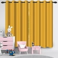 thumbnail image 6 of Nanqianyi Yellow Blackout Curtain Grommet Top 2 Panels, 42" W x 63" L, Thermal Insulated, Room Darkening, Window Drapes for Living Room, 6 of 8