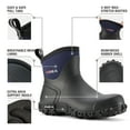 HISEA Ankle Rain Boots for Men Rubber Waterproof Outdoor Mud Bootie