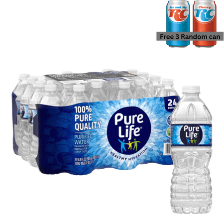 Pure Life Purified Water, 16.9 fl oz Bottles, 24 Pack – Purified Drinking Water with Minerals for Crisp Taste