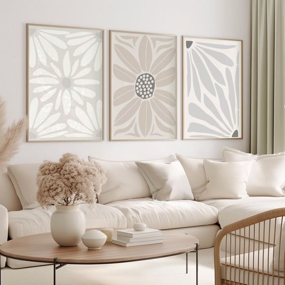Neutral Wall Art ed Style Neutral Boho Japandi Wall Art Set 3 Unframed Paper Print 8x12