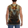 thumbnail image 4 of Fotbe Streamside Meditating Fox Men's Camiseta sin Mangas Estampada para Hombres, Playera Casual para Gimnasio, Entrenamiento, Playa-X-Large, 4 of 7