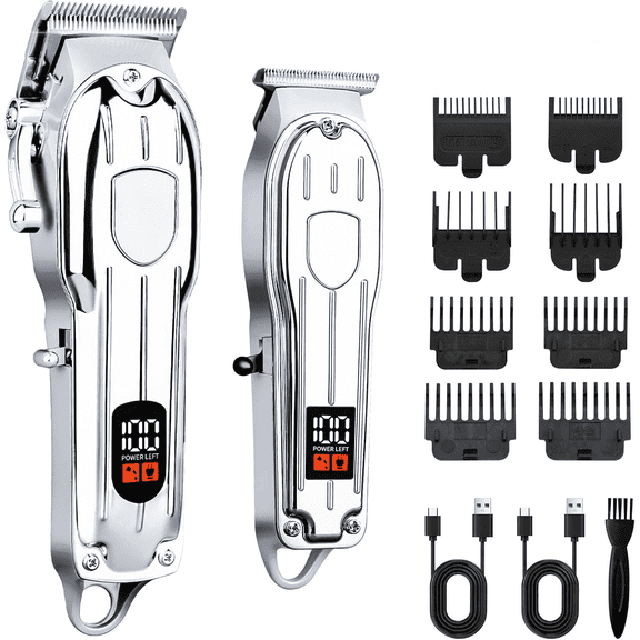 Obacre Professional Hair Clippers for Men, Cordless Barber Clippers Kit with LCD Display, Rechargeable Hair Trimmer Set for Home Haircut and Beard Grooming
