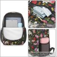 thumbnail image 4 of Pioneer Flower Floral Print Pattern 17" School Backpacks for Teens,Waterproof Oxford Fabric,S-Shape Padded Straps for School,Travel,Hiking,Camping, 4 of 5