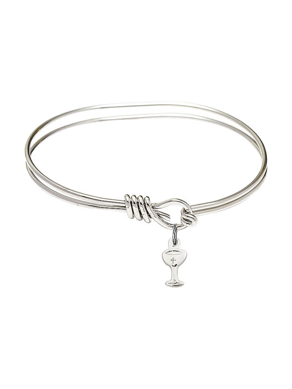 Bonyak Jewelry Oval Eye Hook Bangle Bracelet w/Chalice in Sterling Silver