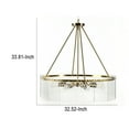 thumbnail image 5 of 32 Inch Round 8 Light Chandelier, Diamond Lattice, Gold Iron, Clear Glass- Saltoro Sherpi, 5 of 5