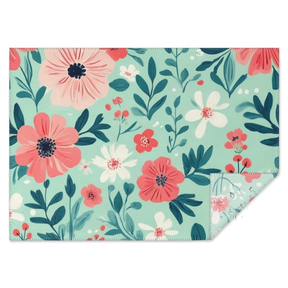 Pioneer Flower Floral Print Pattern Rectangle Tablecloth 60"x84",Waterproof Polyester Rectangle Table Cloth, Wipeable Spillproof Polyester Tablecloth for Dining, Camping, Indoor and Outdoor