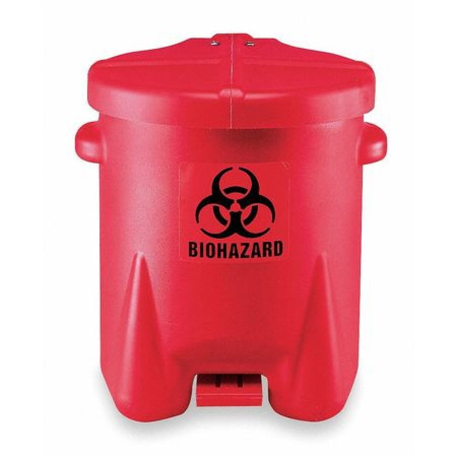 Eagle 943BIO Biohazardous Waste Polyethylene Safety Can with Foot Lever