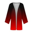 thumbnail image 5 of Lightweight Cardigans for Women Trendy Gradient Color Open Front Casual Summer Fall Long Sleeve Outwear Sun-protection (S, Red 01), 5 of 5