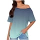 thumbnail image 3 of TaTaai Off Shoulder Loose Short Sleeved Home Top, Women Slanted Neck Printed Style, Regular Length, Spring Summer Daily Leisure Clothing Gift, 3 of 6