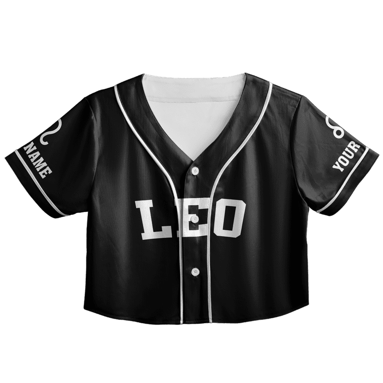 Lotusprinthandmade Personalized Leo Zodiac Crop Top Baseball