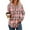 Multicolor, variant on Hfnxid Plaid Shirts for Women Button Down V Neck Drawstring Pullover Hoodies Long Sleeve Flannel Shirt Tunic Blouse