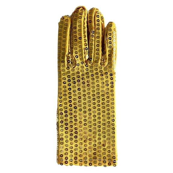 Fgnfyis Sequin Glove Bling Performance Gloves For 80s 90s Dress Up Rave Party Events Stage Show Gold One Size