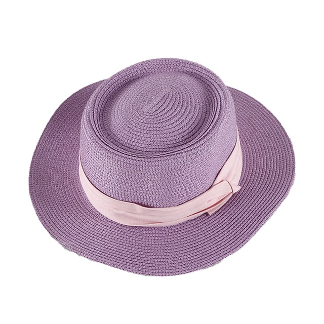 Sombrero de paja de verano para mujer, con circunferencia de 56-58 cm, con cinta, para la parte superior, para el sol