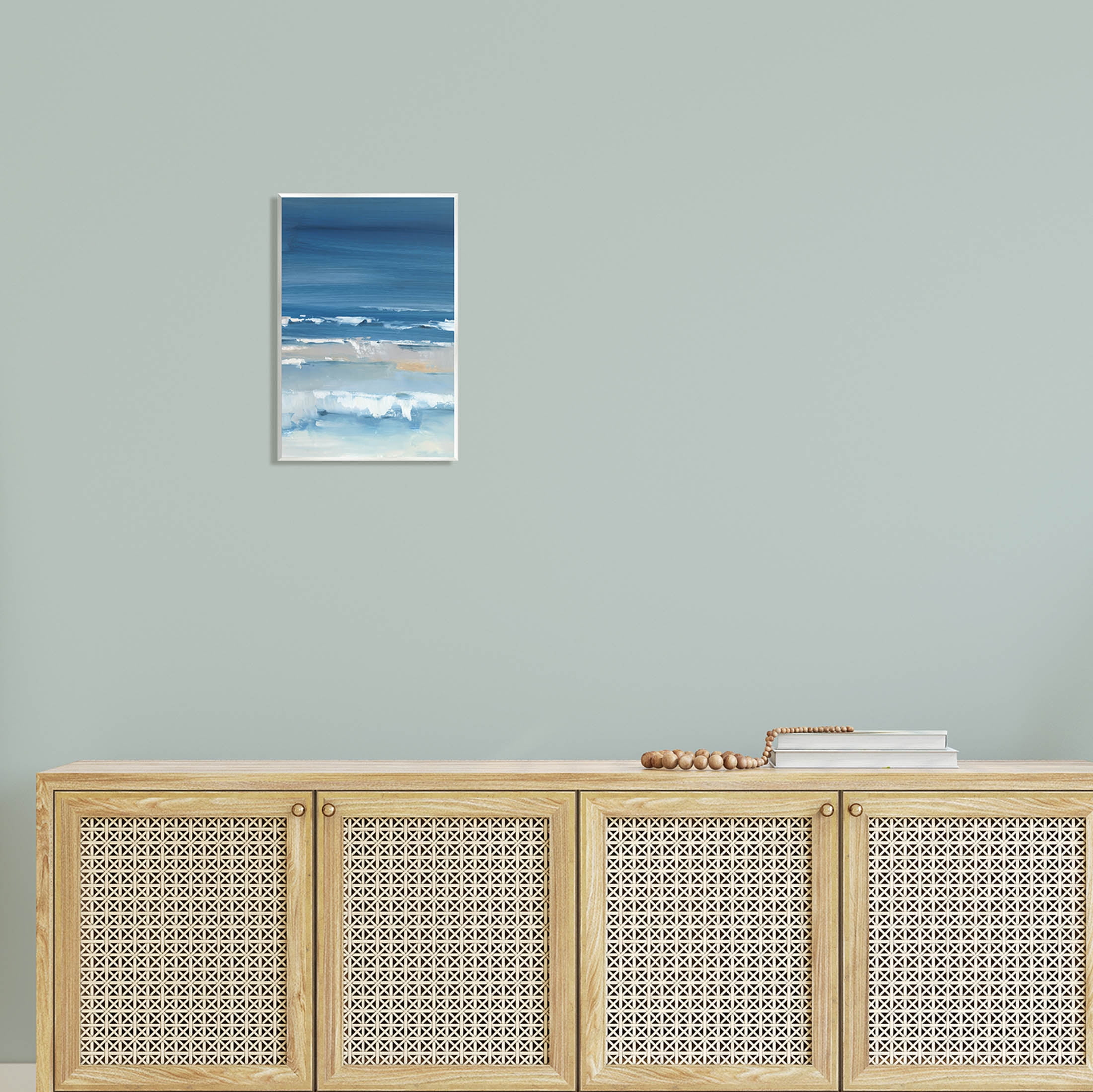 Stupell Industries Rolling Beach Waves Foamy Shoreline Painting Unframed Art Print Wall Art, Design by Ethan Harper