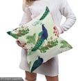 thumbnail image 4 of Ambesonne Peacock Fabric by the Yard Upholstery, Ostrich and Monstera Art, 2 Yards, Pale Green Multicolor, 4 of 4