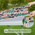 thumbnail image 6 of Fitted Tablecloth Square Waterproof Botanical Floral Table Cover with Elastic Edge, Backed Tablecloth for Farmhouse Patio Spring Picnic, 6 of 6