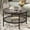 Novariant1, variant on Round Modern Coffee Table with Tempered Glass Top - Black Accent Table