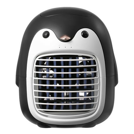 

-HF03 Penguin Water Cooling Spray Fan USB Mini Desktop Refrigeration and Humidification Air Conditioning Fan(Black)